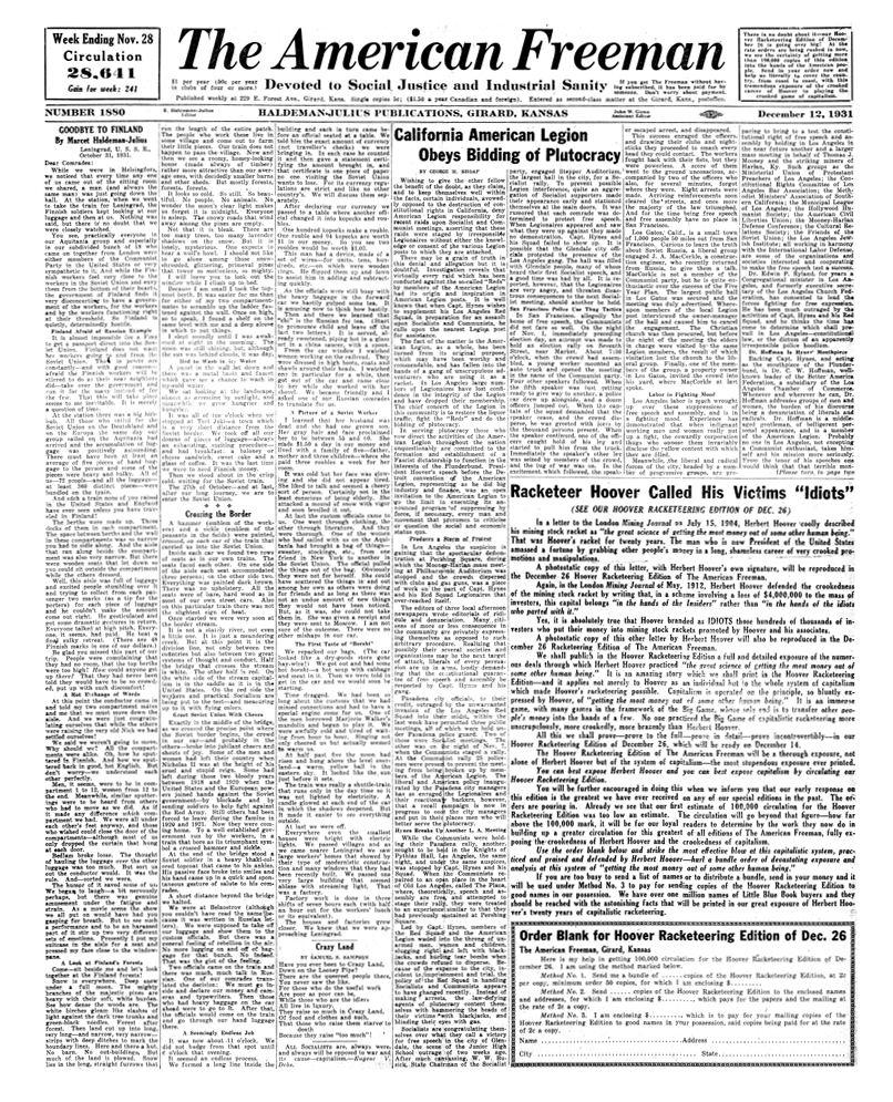 The American Freeman, Number 1880, Dec. 12, 1931